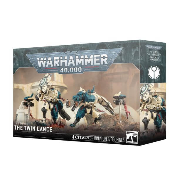Warhammer 40,000 miniatures set packaging with figures on a white background