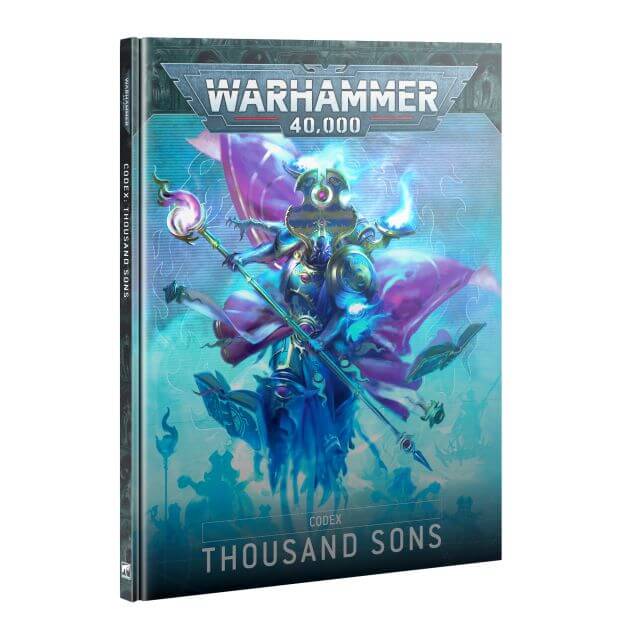 Warhammer 40K 
Thousand Sons Codex book on white background.