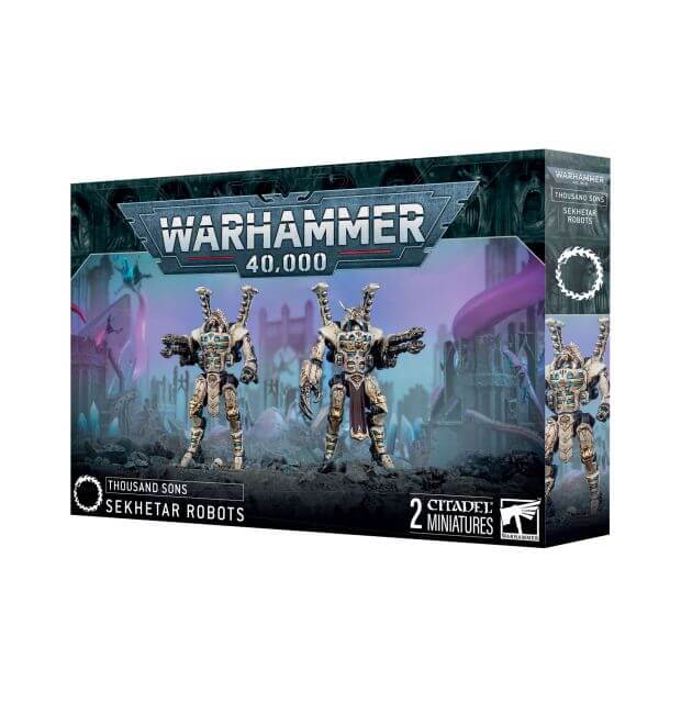 Warhammer 40,000 Sekhetar Robots miniatures packaging on a white background