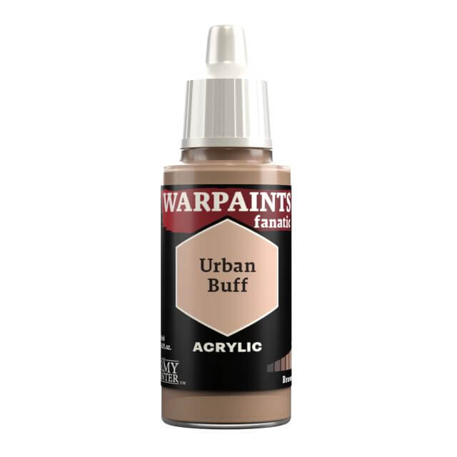 A bottle of Warpaints Fanatic Urban Buff acrylic paint.