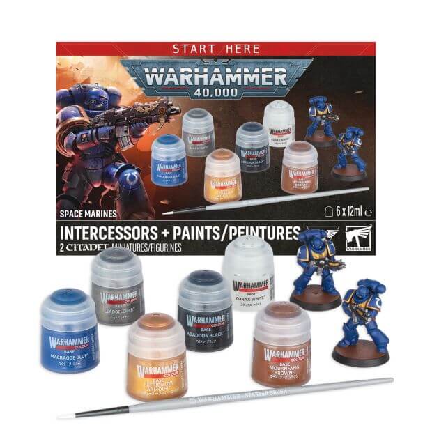 Warhammer 40K Space Marines Intercessors and Paints