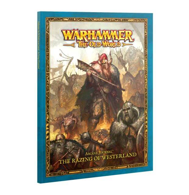 Warhammer The Old World book featuring a viking helm adorned warrior wielding an axe.