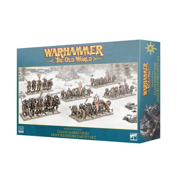Warhammer The Old World box showing an army of models.