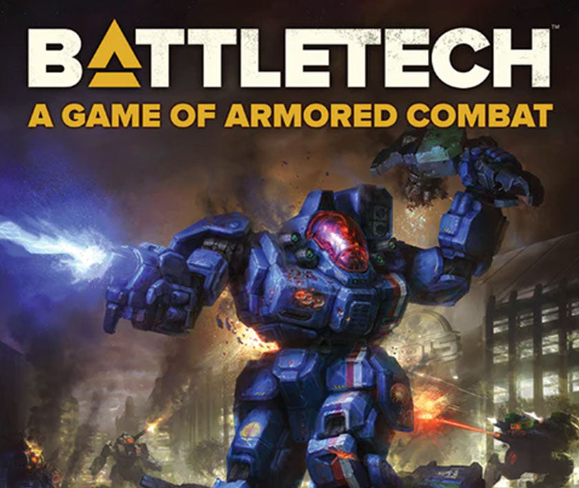 Clickable Battletech Banner showing a large blue robot firing a laser from it's wrist.