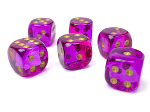 Gemini Translucent Red-Violet with Gold 16mm 12d6
