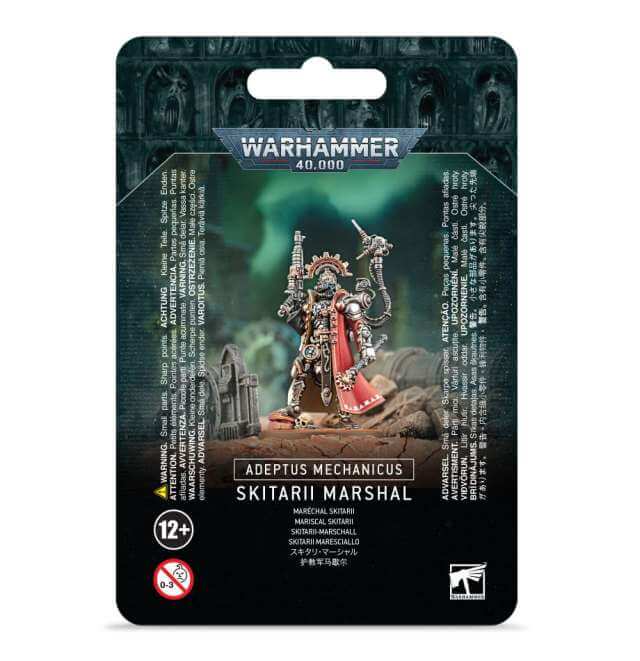 Packaging for Warhammer 40,000 Adeptus Mechanicus Skitarii Marshal miniature, featuring the miniatures artwork on the front.