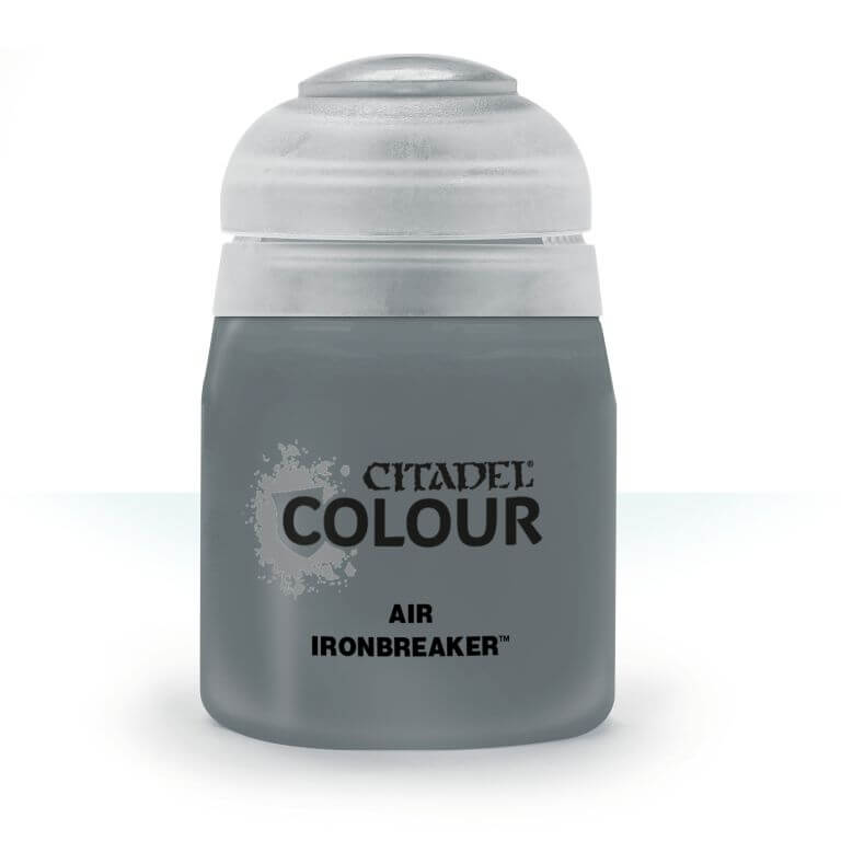 A 24ml bottle of Citadel Colour Air Ironbreaker paint, primarily used for model painting.