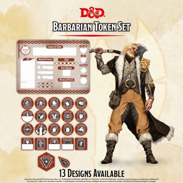 D&D 5th: Token Set - Barbarian