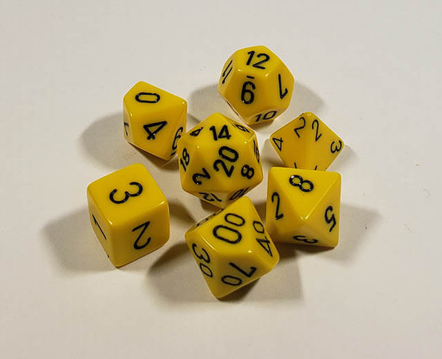 Opaque Yellow with Black Polyhedral Set