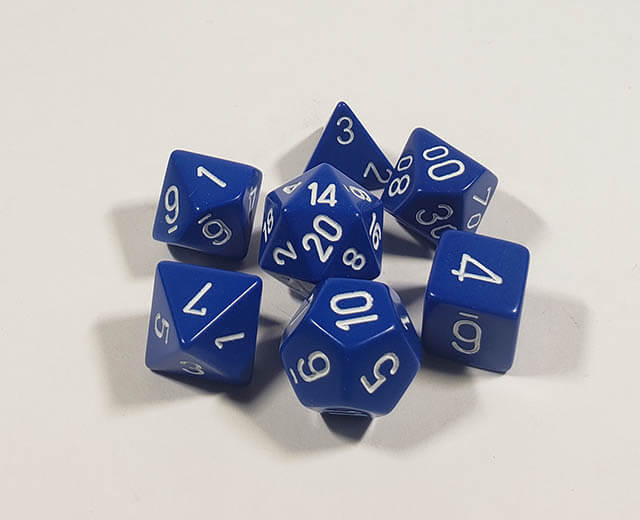 Opaque Blue with White Polyhedral Set
