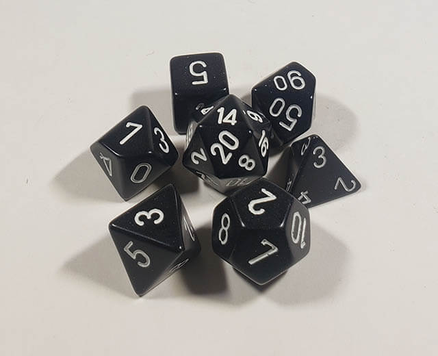 Opaque Black with White Polyhedral Set