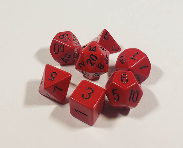Opaque Red with Black Polyhedral Set