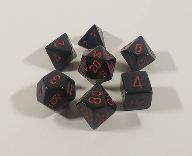 Opaque Black with Red Polyhedral Set