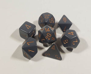 Opaque Dark Grey with Copper Polyhedral Set