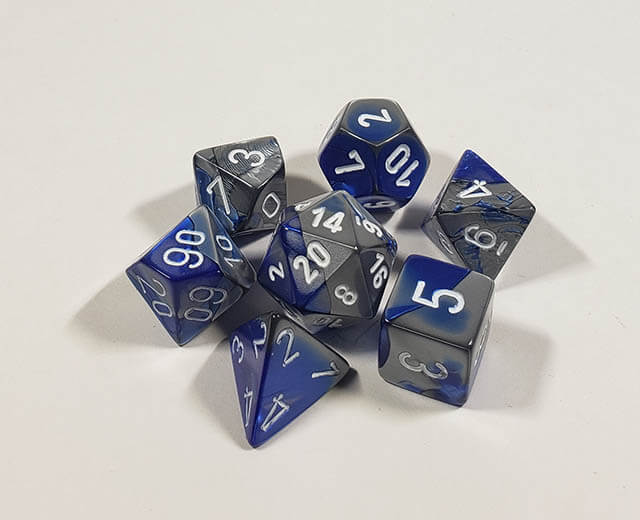 Gemini Blue-Steel with White Polyhedral Set