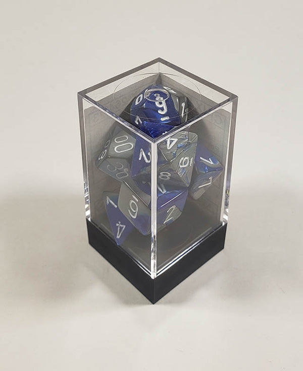 Gemini Blue-Steel with White Polyhedral Set - Armada Games