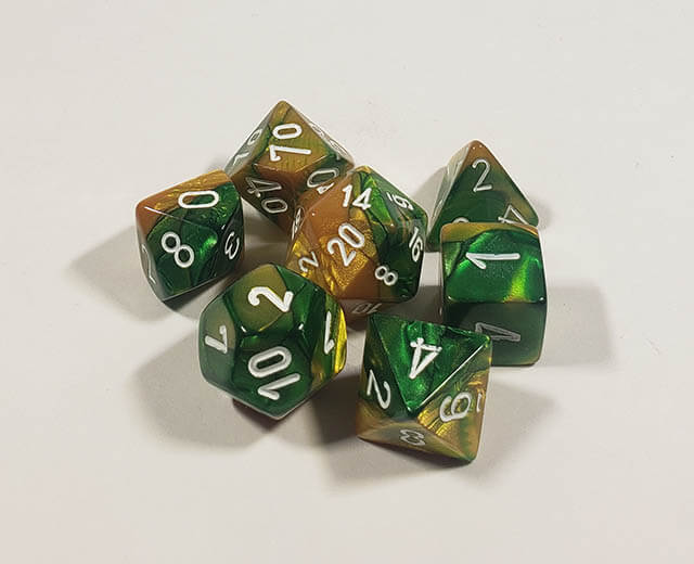 Gemini Gold-Green with White Polyhedral Set