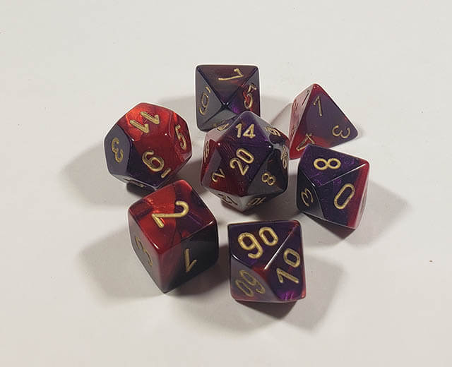 Gemini Purple-Red with Gold Polyhedral