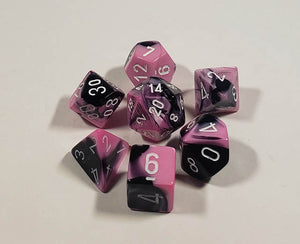 Gemini Black-Pink with White Polyhedral Set