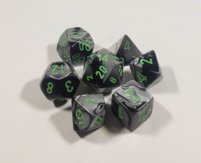 Gemini Black-Grey with Green Polyhedral Set