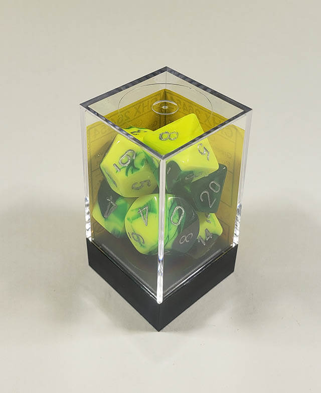 Gemini Green-Yellow with Silver Polyhedral