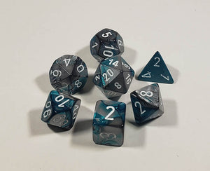 Gemini Steel-Teal with White Polyhedral Set