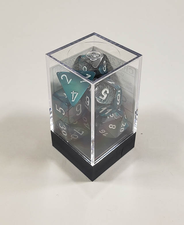 Gemini Steel-Teal with White Polyhedral