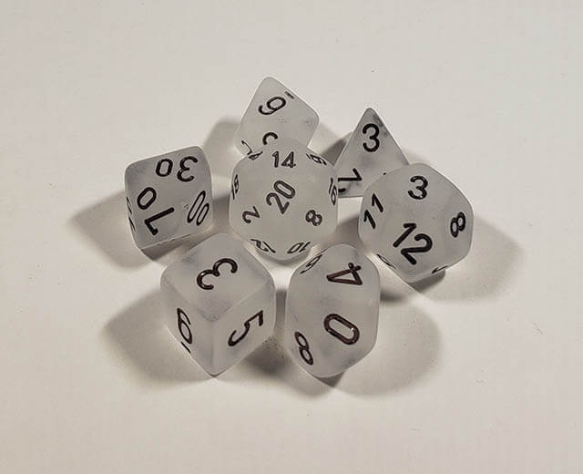 Frosted Clear with Black Polyhedral Set
