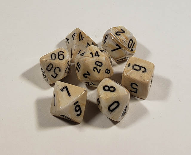 Marble Ivory with Black Polyhedral Set