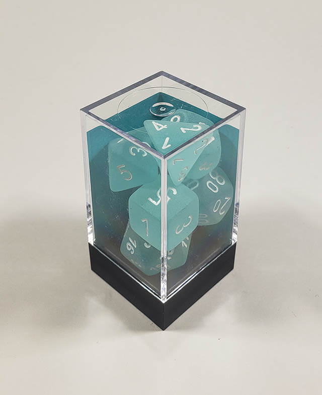 Frosted Teal with White Polyhedral