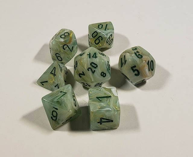 Marble Green with Dark Green Polyhedral Set