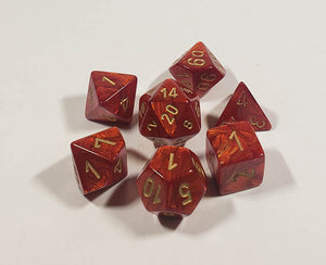 Scarab Scarlet with Gold Polyhedral Set