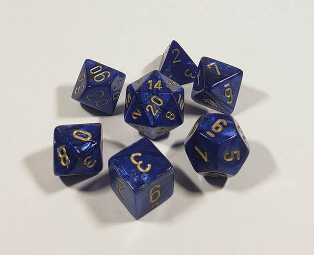 Scarab Royal Blue with Gold Polyhedral Set