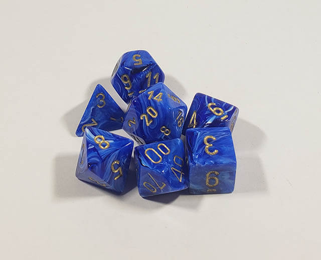 Vortex Blue with Gold Polyhedral Set