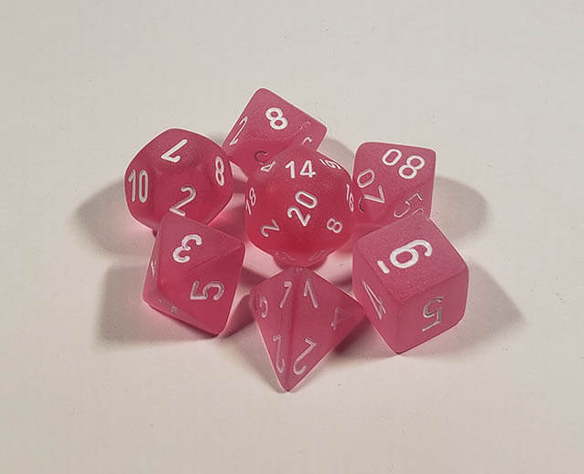 Frosted Pink with White Polyhedral Set