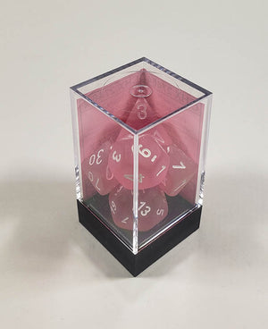 Frosted Pink with White Polyhedral Set