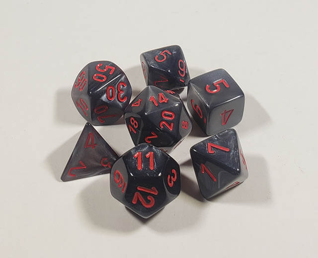 Velvet Black with Red Polyhedral Set