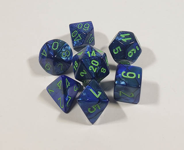 Lustrous Dark Blue with Green Polyhedral