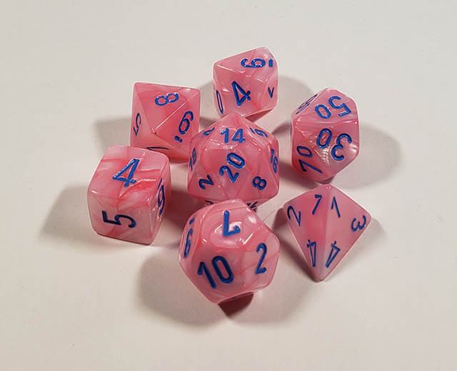 Lustrous Pink with Blue Polyhedral