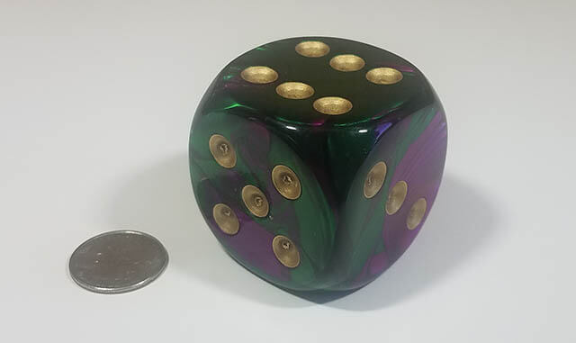 Gemini Green-Purple with Gold 50mm 1d6