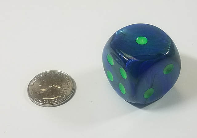 Lustrous Dark Blue with Green 30mm 1d6