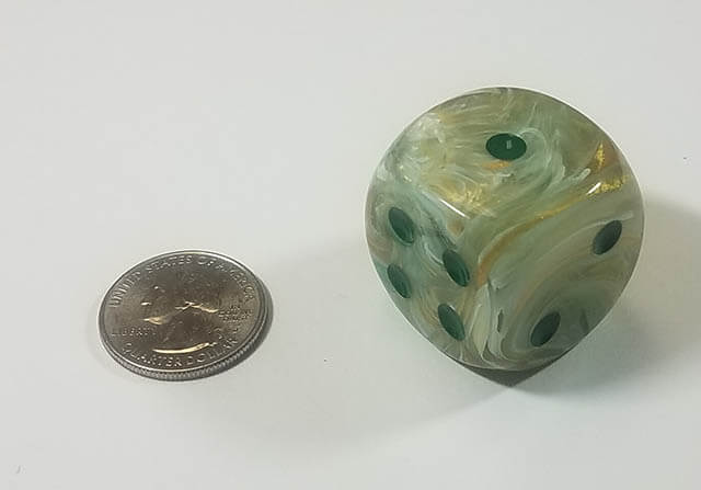 Marble Green with Dark Green 30mm 1d6