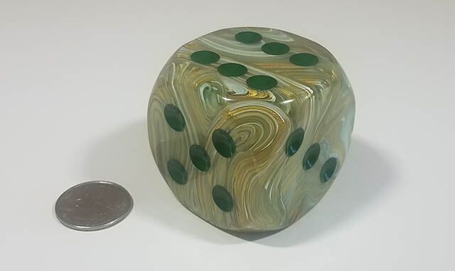 Marble Green with Dark Green 50mm 1d6
