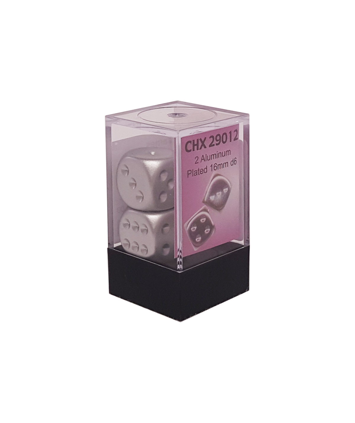 Packaging for the Chessex Metal Pair of d6 - Aluminum