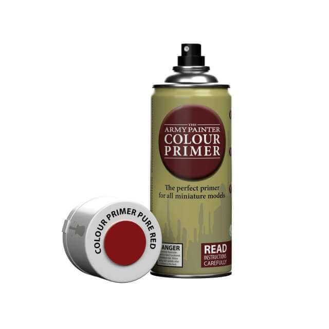 A can of Army Painter spray Pure Red. 