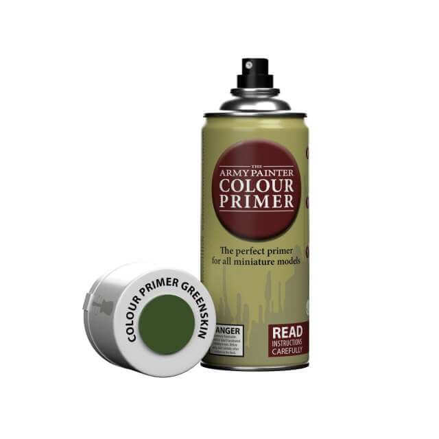 A can of Army Painter spray Greenskin. 