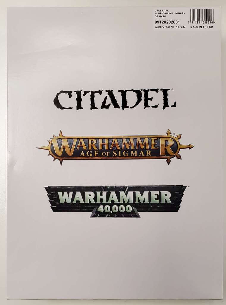 Packaging for Citadel Warhammer Age of Sigmar Warhammer 40,000 product featuring logos and brand names.