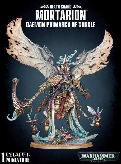 Citadel miniature of Mortarion, Daemon Primarch of Nurgle, from the Warhammer 40,000 series.