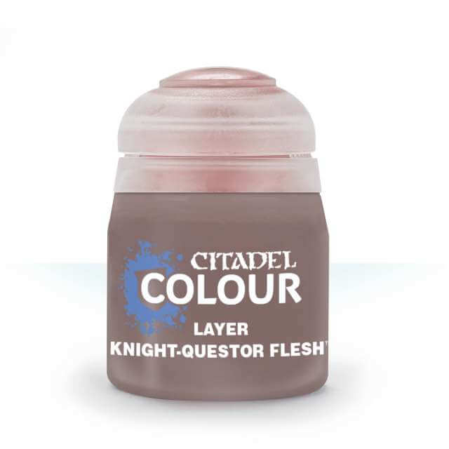 A 12ml pot of Citadel layer paint in the shade 'Knight-Questor Flesh' for miniature painting.
