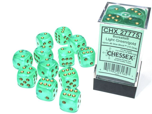 Borealis Luminary Light Green with Gold 16mm d6